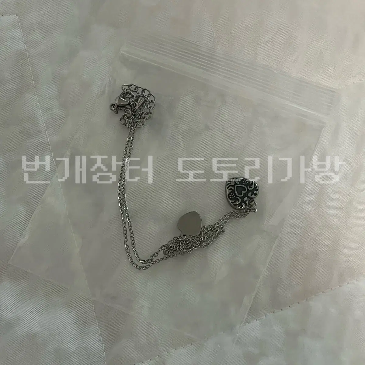 아세르로조 엔틱 하트 더블 목걸이