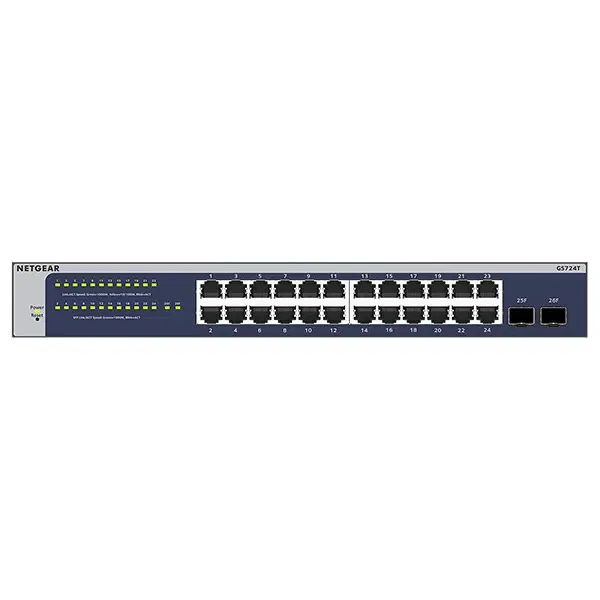 딜러가격(새상품)[NETGEAR] 넷기어 GS724Tv6 [스위칭허브/24포트/1000Mbps/2SFP/렉마운트가능]