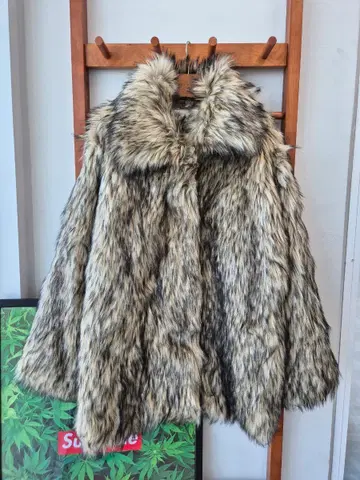 (JPN VTG) 퍼 코트 블랙브라운믹스