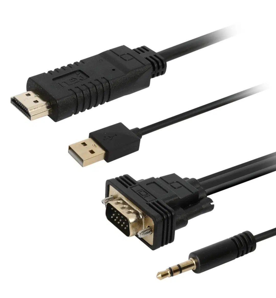 넥시 RGB/VGA/D-SUB to HDMI 변환 케이블 컨버터(오디오 및 USB 전원 일체형) 2개 판매