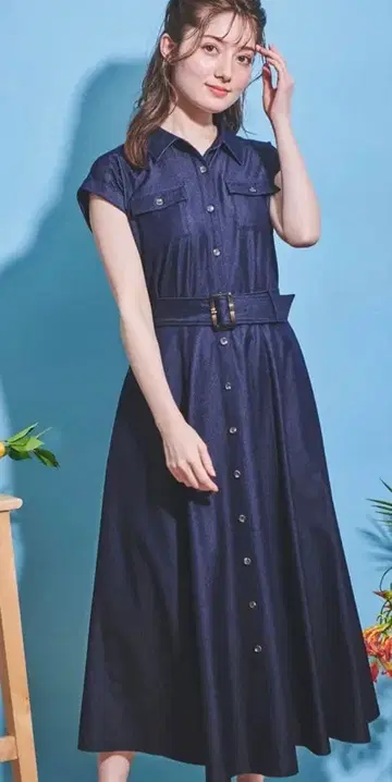 노엘라 데님 셔츠 원피스