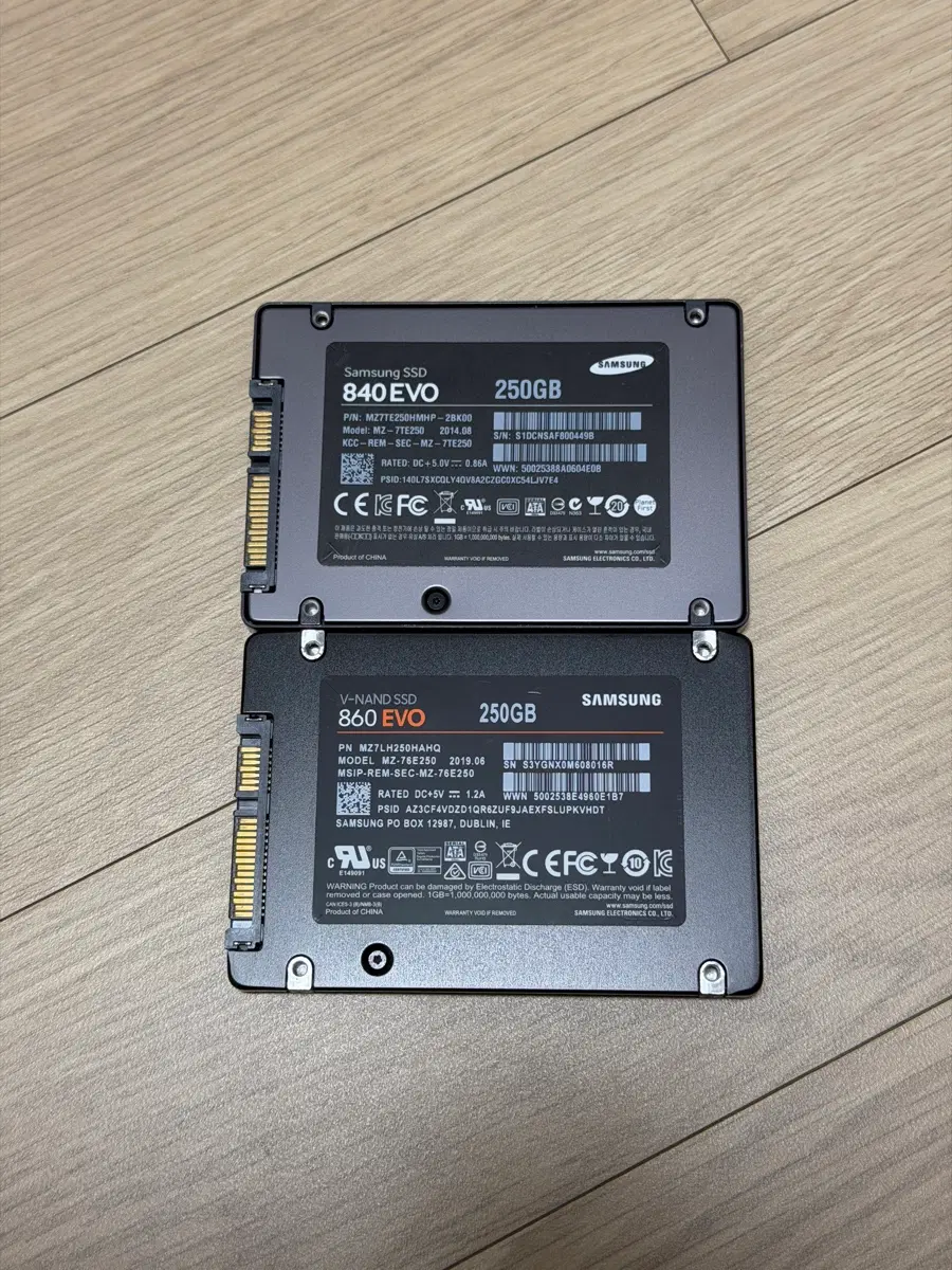 840 EVO 250GB, 860 EVO 250GB 총 2개