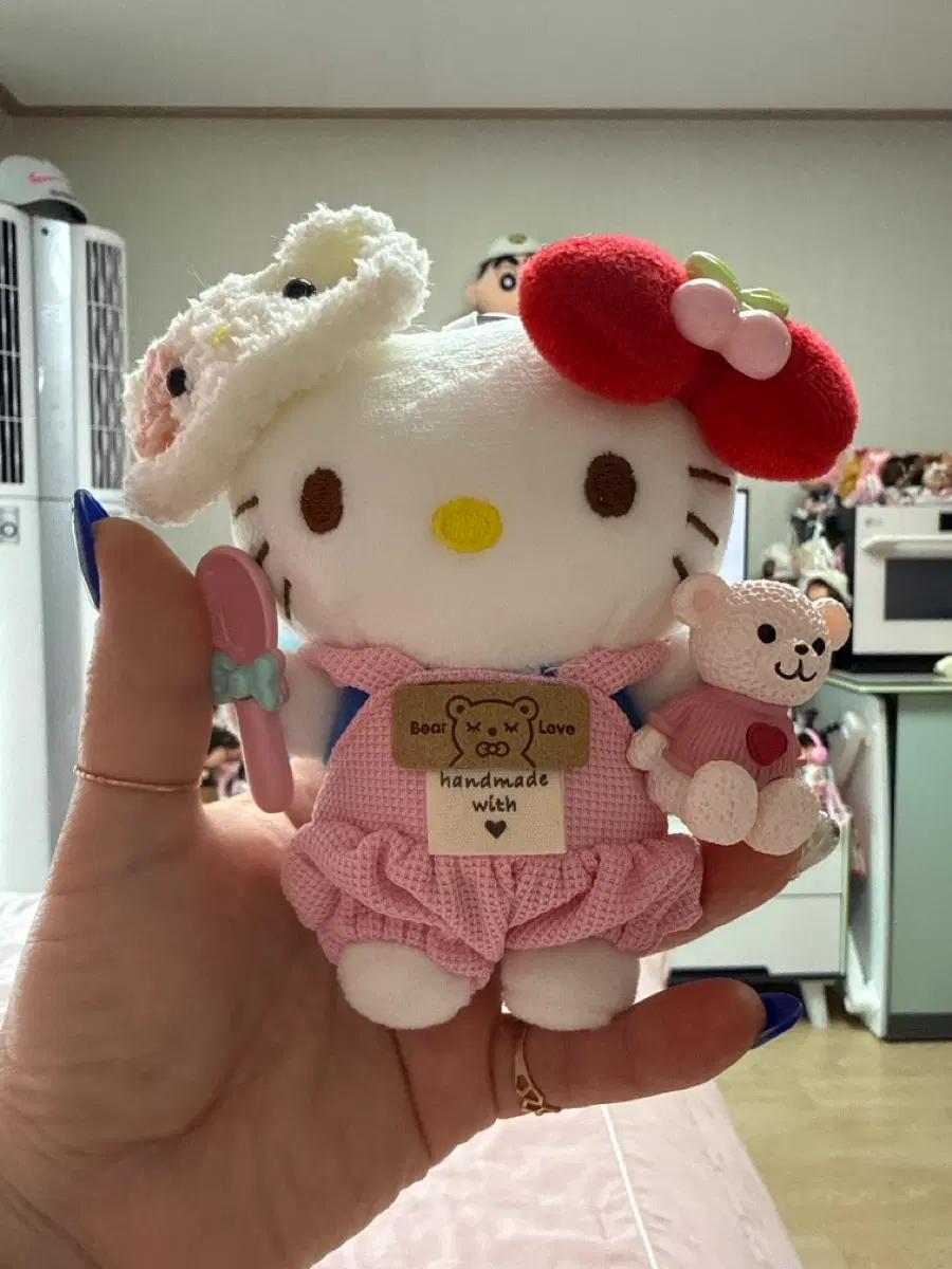 숏다리키티 인형 핑크 곰돌이 인형