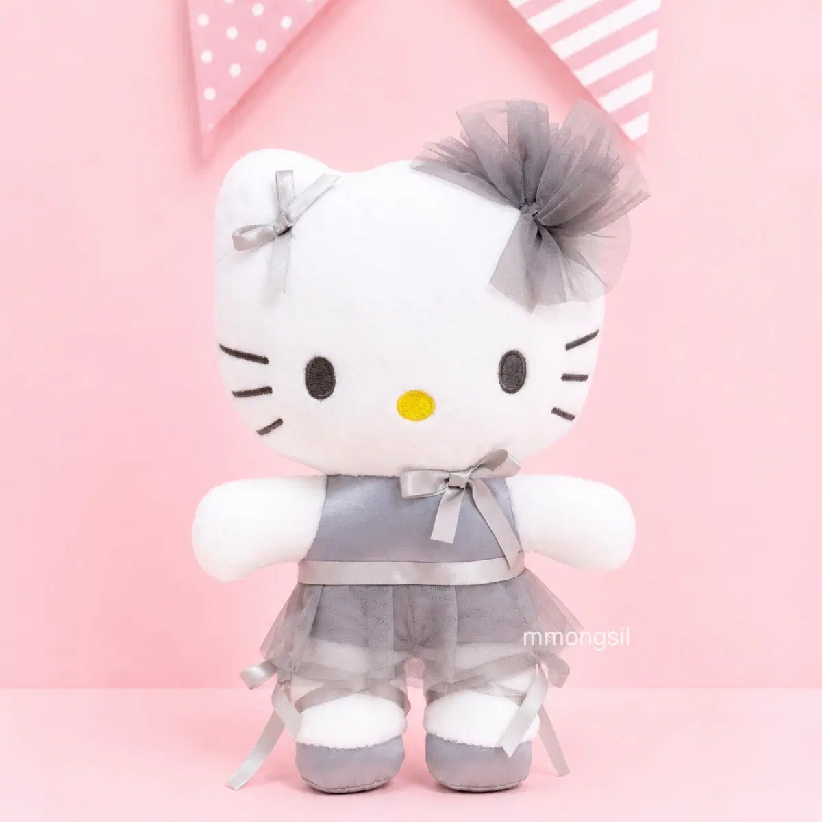 정품 산리오 헬로키티 실버 발레리나 발레코어 봉제인형 27cm