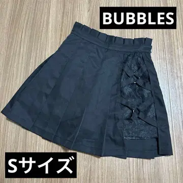 BUBBLES 버블스 사이드 레이스 플리츠 치마바지 S 사이즈 블랙