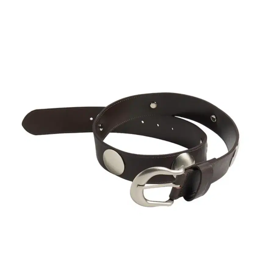 히에타 hieta 스터드 레더 벨트 브라운 (cow leather)