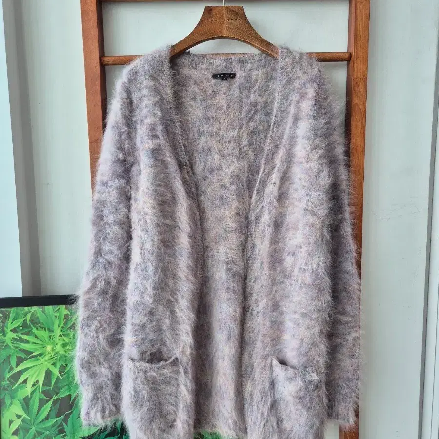 (JPN VTG) 띠어리 니트가디건 핑크 그레이