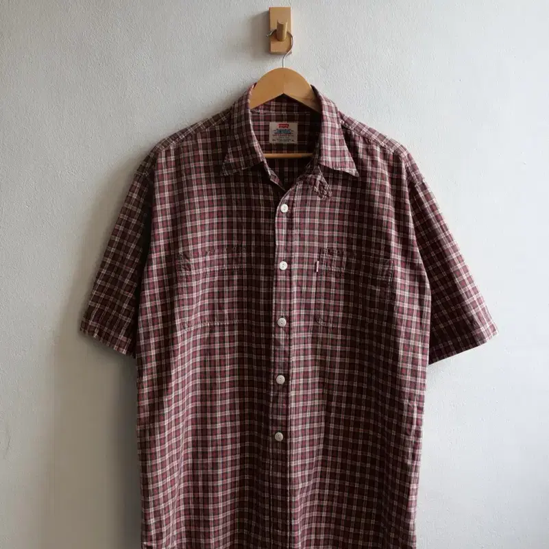 리바이스 체크 하프 셔츠