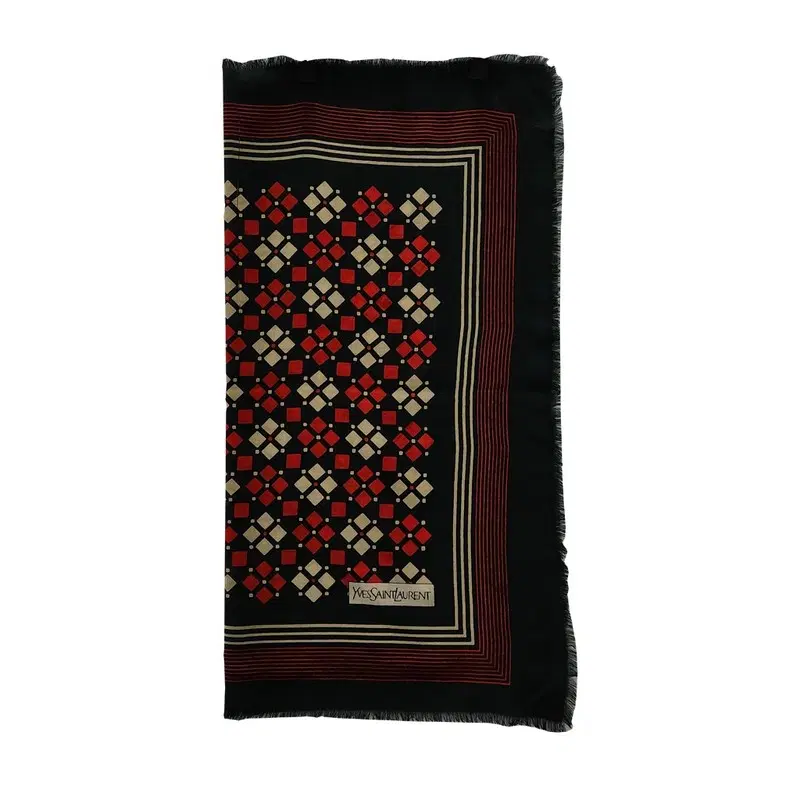 YVES SAINT LAURENT 입생로랑 자카드 프린지 숄 스카프