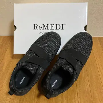 새상품급 ReMEDI 여성용 스니커즈 24.5cm 4E 외반모지 일본제 블랙