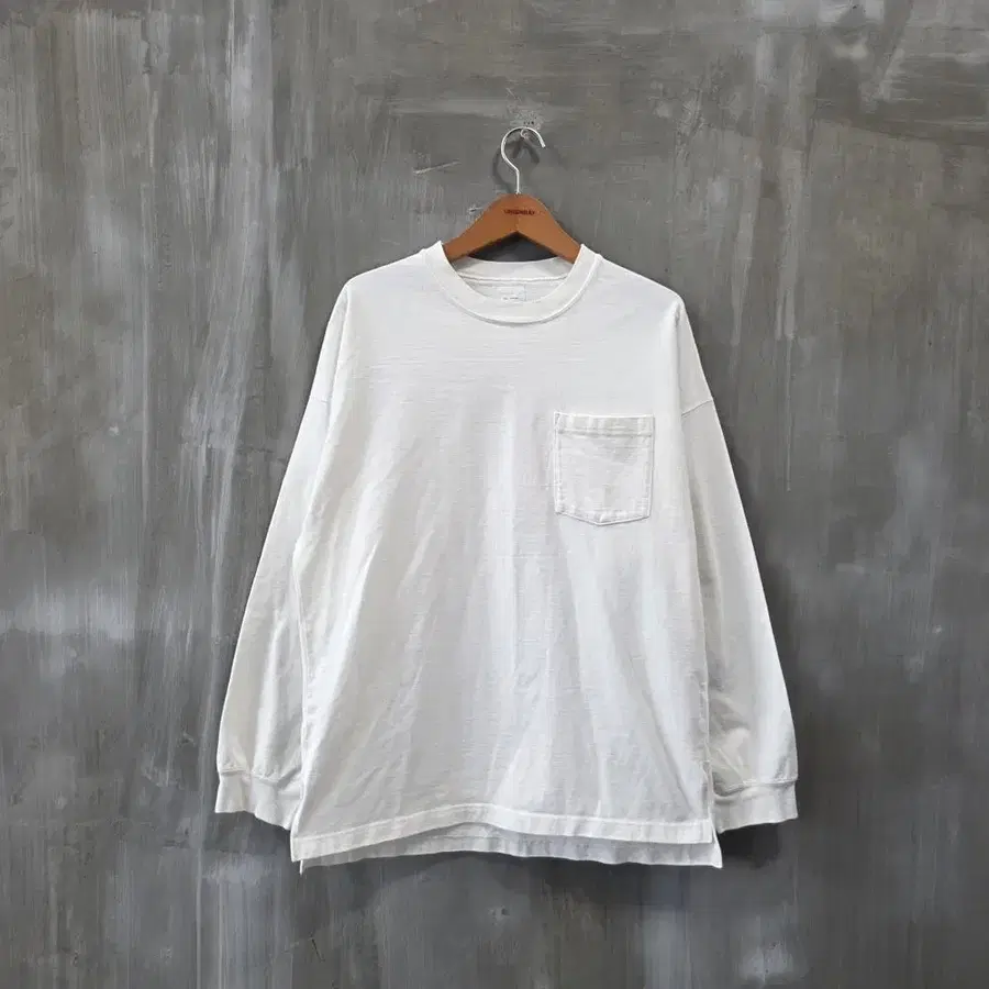 네임 화이트 포켓 긴팔티/남성(XL)/ST3915