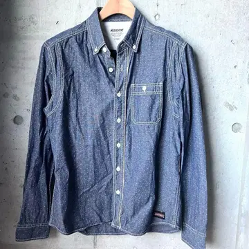 새상품급 Dickies 디키즈 워크 셔츠 긴팔 도트 무늬 L 네이비