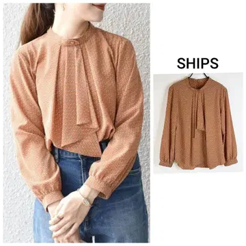 SHIPS 프린트 타이 블라우스