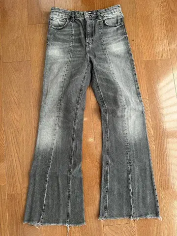 ZARA 바이컬러 플레어 데님 그레이 EUR38