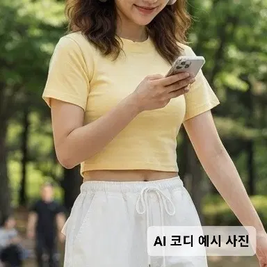 연노란색 레몬 반팔 크롭티 (XS/S, 44/55, 80/85 사이즈)