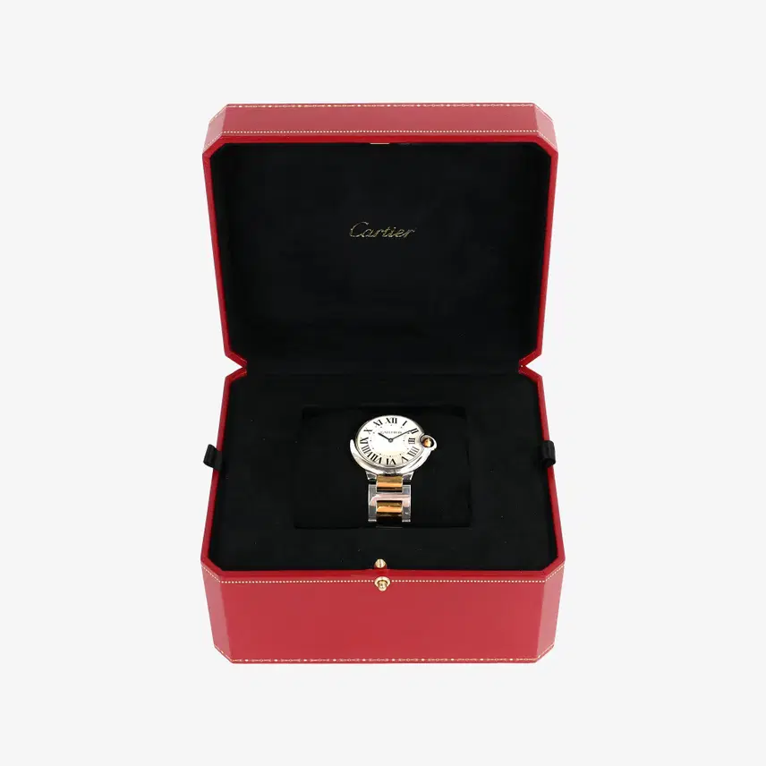 까르띠에 발롱 블루 드 워치 실버 옐로우골드 36mm 오토매틱 72VAJ65R 사진 6
