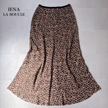 컨디션 최상 IENA LA BOUCLE 레오파드 롱 스커트 이에나 [ S ]