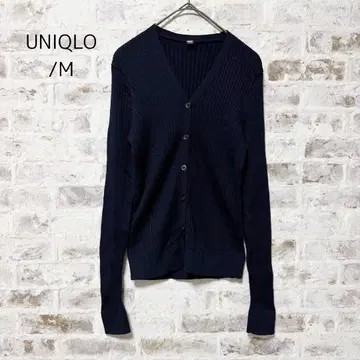 3716 [ UNIQLO ] 메리노 리브 가디건 네이비 타이트 M