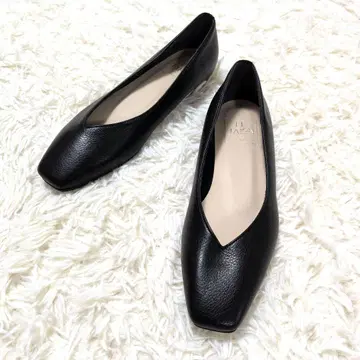[ 새상품급 ] 루탈론 스퀘어토 V컷 플랫슈즈 23 cm 블랙