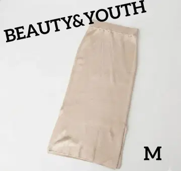 UNITED ARROWS 리브 슬릿 타이트 스커트 내추럴 M