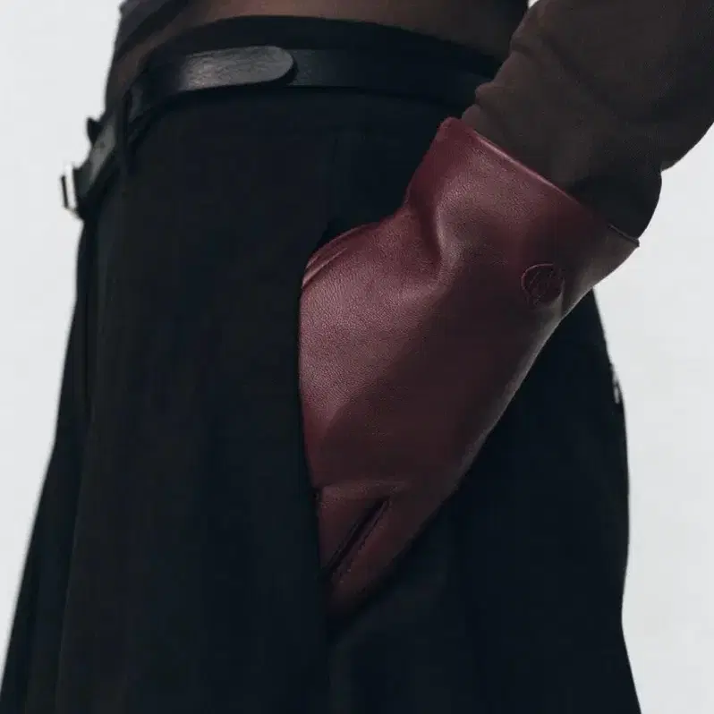 SOSHIOTSUKI X ZARA 자라 소시오츠키 양가죽 버건디 레더장갑
