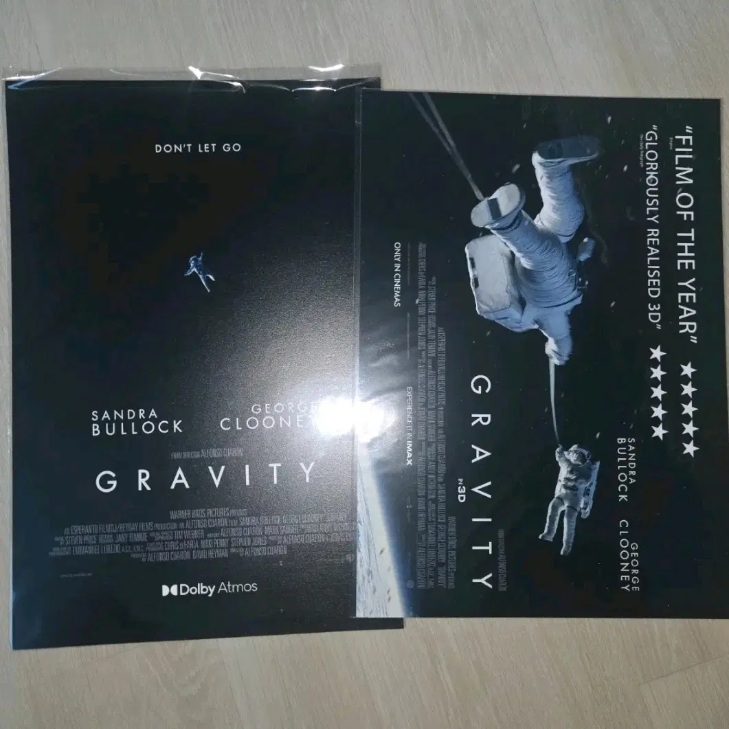 [초희귀한정판] 2종 일괄 특별관 영화 A3 그래비티 IMAX 3D 아이맥스 포스터 돌비 dolby
