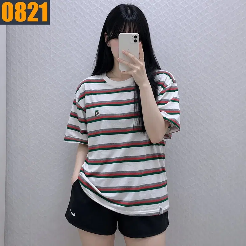 100 HAZZYS 헤지스 스트라이프 반팔 티셔츠