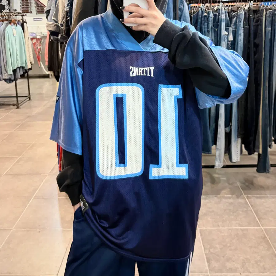 [NO.9] REEBOK NFL 테네시 타이탄스 YOUNG No.10 풋볼 져지 블루