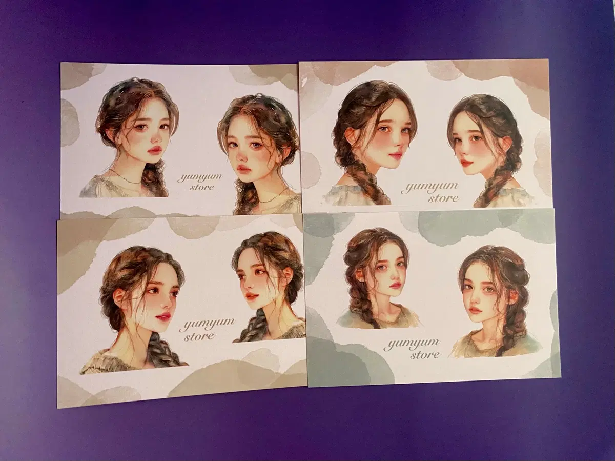 [윰윰] 러블리 감성 인물 모조지 4종 (가을소녀)