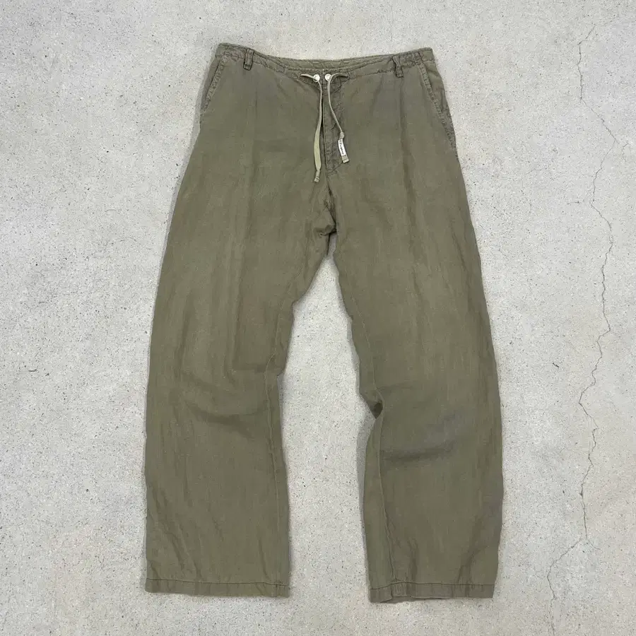 CP컴퍼니 아카이브 00s 가먼트다잉 린넨 와이드 팬츠