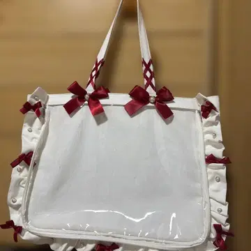 자카마트 이타백 A3 프릴 토트 빨간색 화이트 이타백