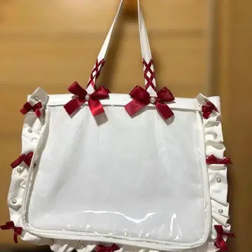자카마트 이타백 A3 프릴 토트 빨간색 화이트 이타백