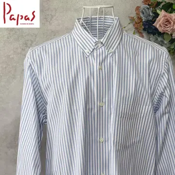 PAPAS 파파스 긴팔 셔츠 스트라이프 코튼