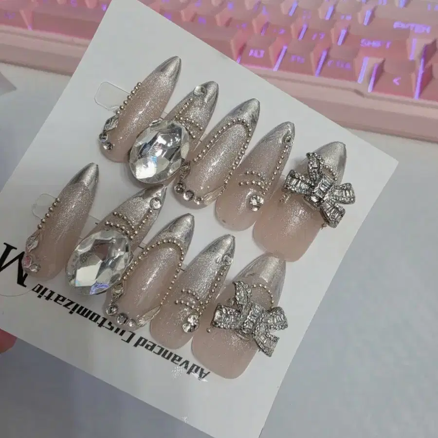 리본 프렌치 네일팁 [M]