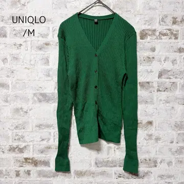 3718 [ UNIQLO ] 유니클로 메리노 리브 가디건 그린 M