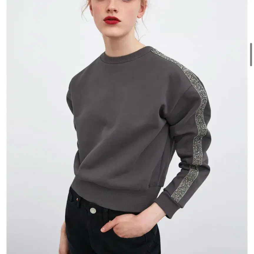 자라 zara 스파클링 스톤비즈 티셔츠