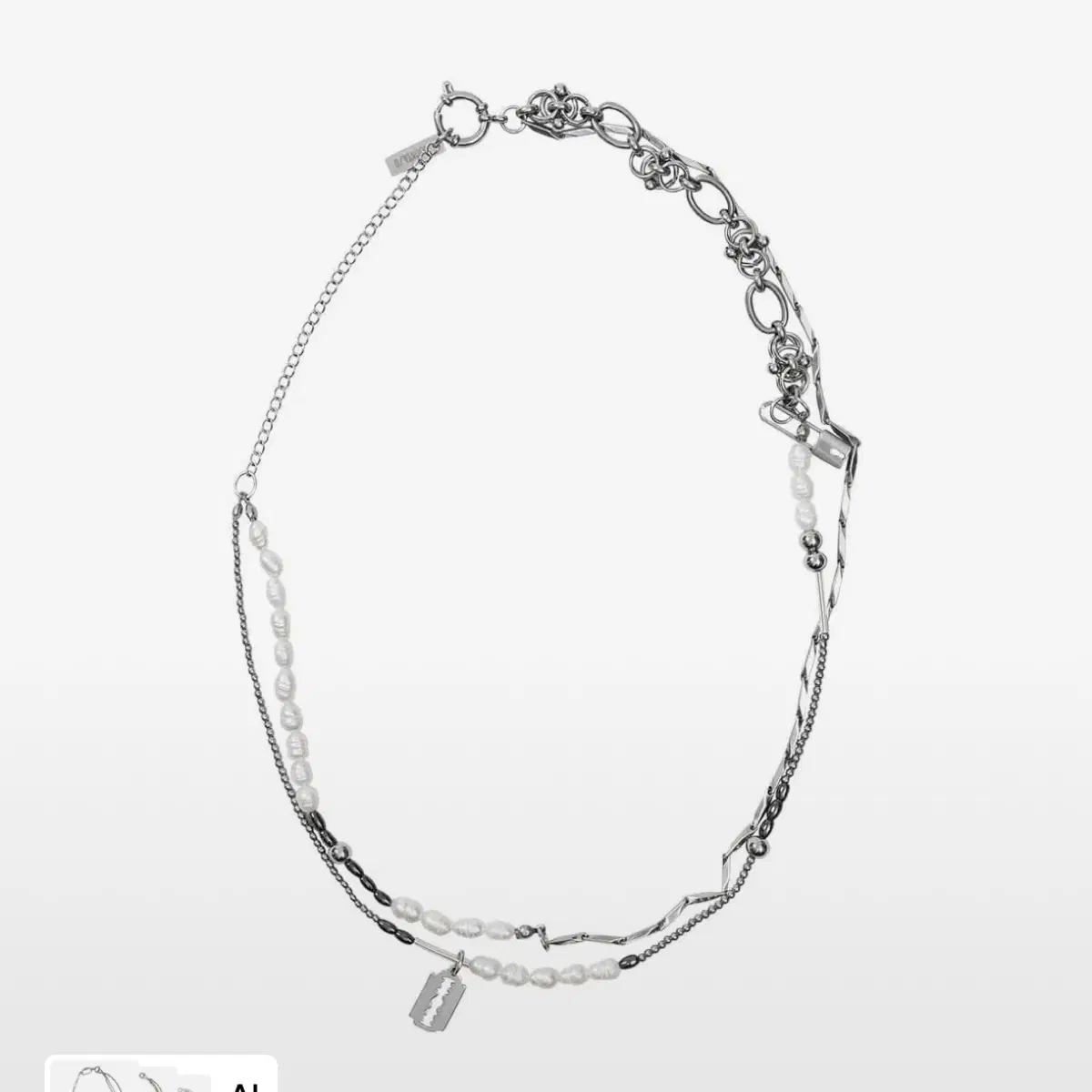 아조바이아조 [PBA] White Pearl Necklace [SILVER]