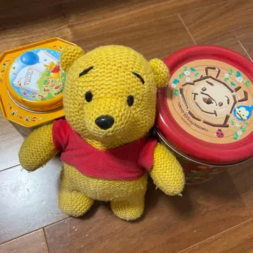 곰돌이 푸 봉제 인형 틴 케이스 2종 세트 푸우 굿즈 허니 헌트