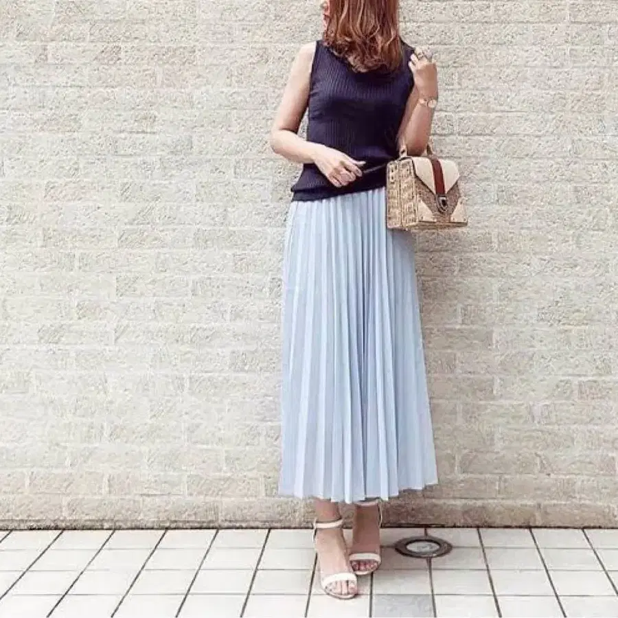 UNIQLO 플리츠 롱스커트