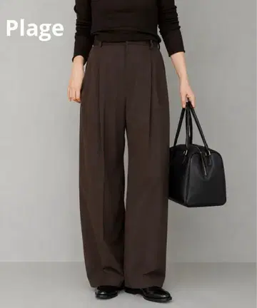 택 포함 새상품 Plage 원턱 스트레이트 와이드 슬랙스