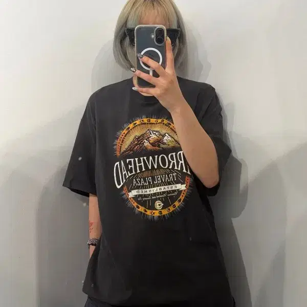 XL 미국 빈티지 블랙 반팔 티셔츠