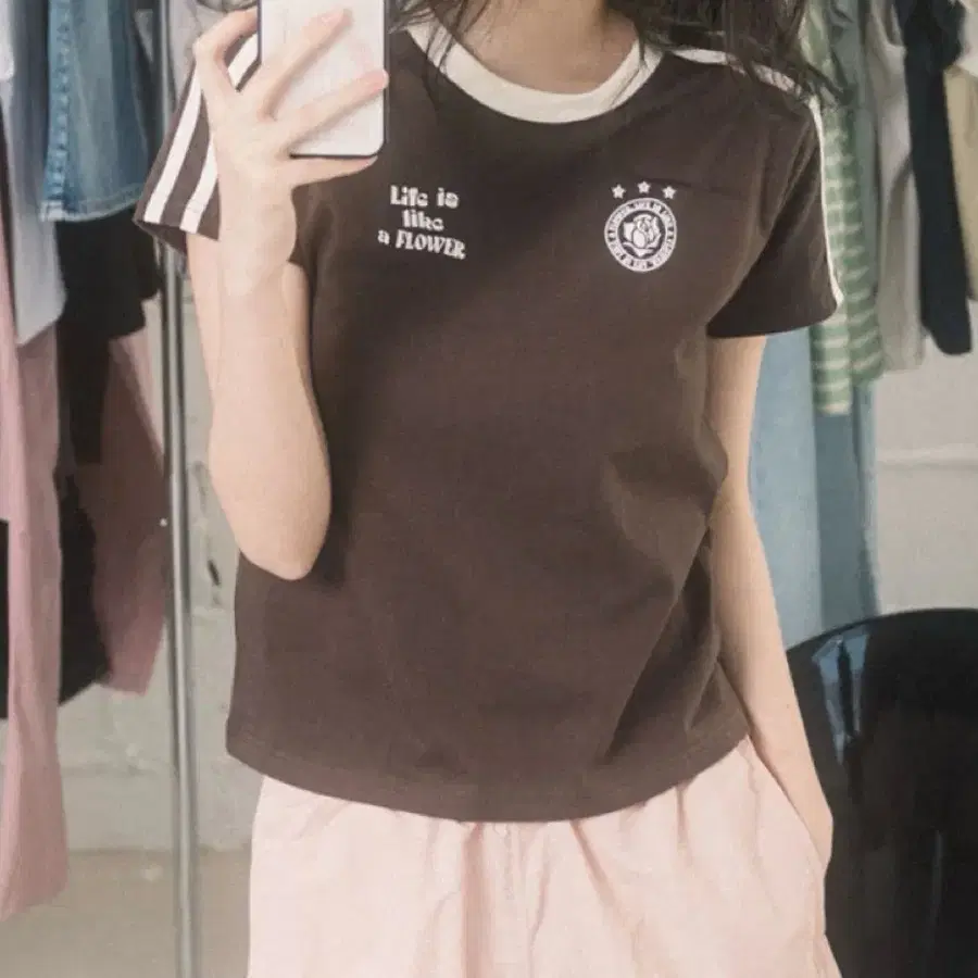 해비즘 브라운 반팔티