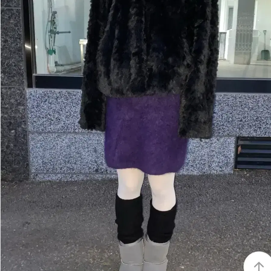 빈티지 앙고라퍼 퍼플 스커트