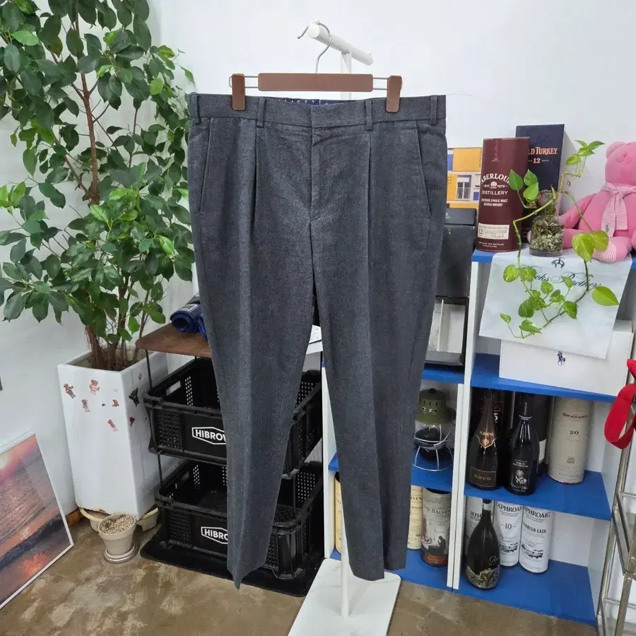 브룩스브라더스 코튼 원플리츠 슬랙스 36x32