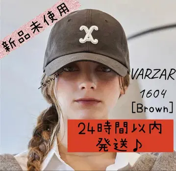 새상품 VARZAR 1604 정품 바자르 VA 커브드 로고 브라운