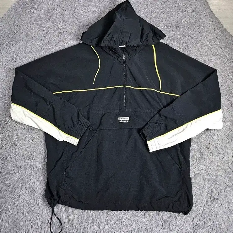 아디다스 바람막이 후드 아노락 블랙 XL