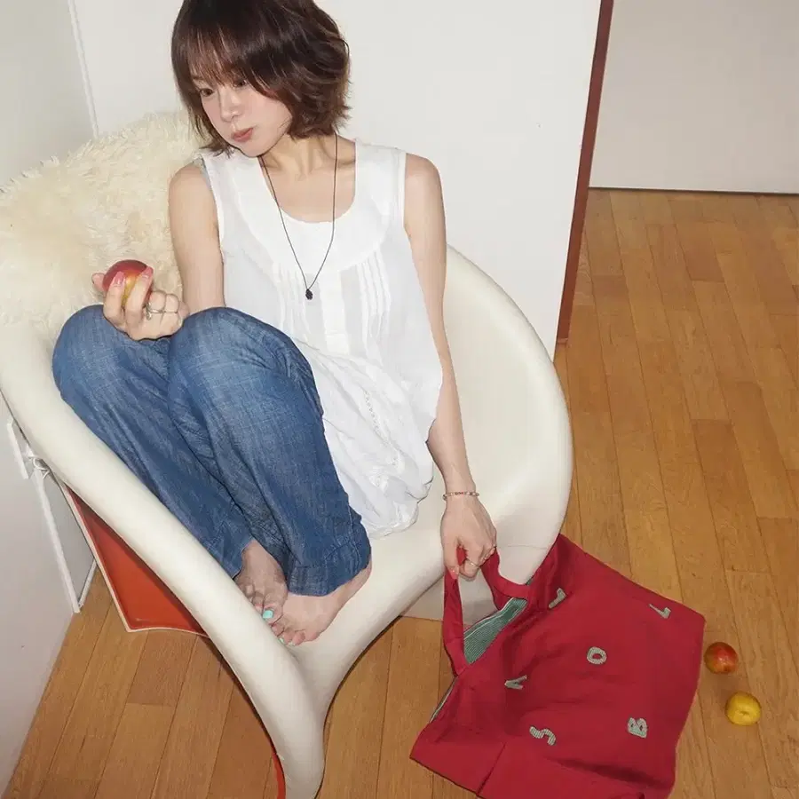 (택ㅇ새상품) 샐볼 규빈 콜라보 에코백 레드 [with 규빈] FLIP-OVER BIG TOTE BAG [RED]
