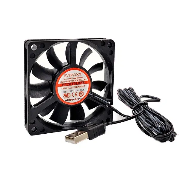 70mm USB 쿨링 팬/15T/2볼 베어링/25.19CFM 강력 풍량