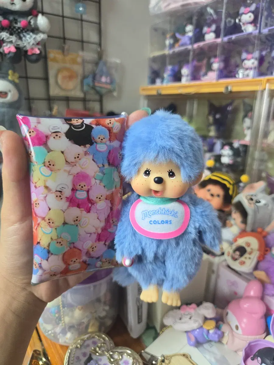 몬치치 컬러즈 블루,카라비너 pvc 파우치