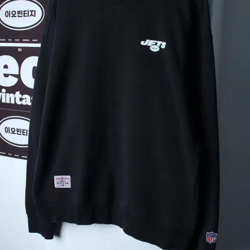 (M-XL) 엔에프엘 맨투맨 티셔츠 뉴욕 제츠 오버핏 블랙-H37191